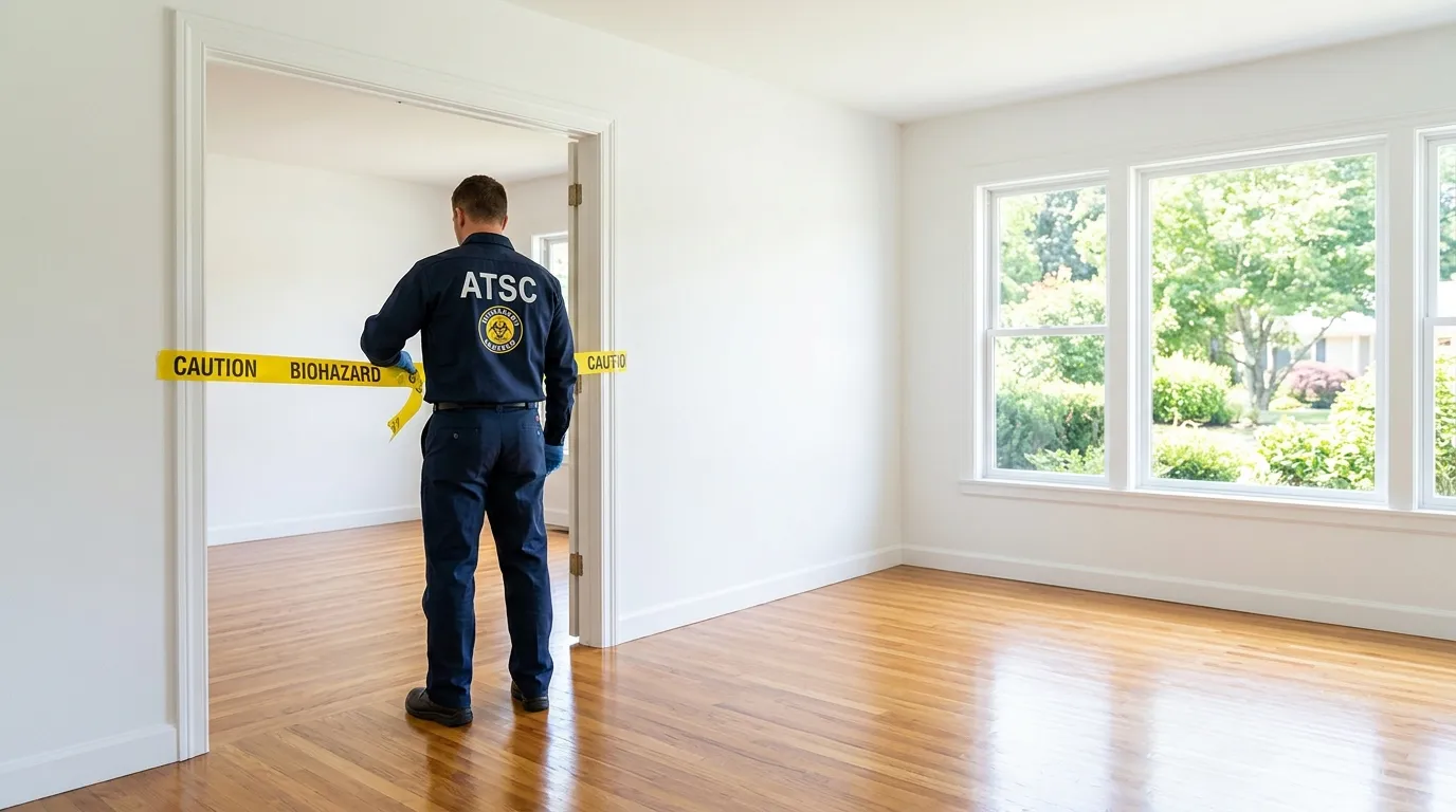 Certified biohazard cleanup crew performing Crime Scene Cleanup in Catoosa